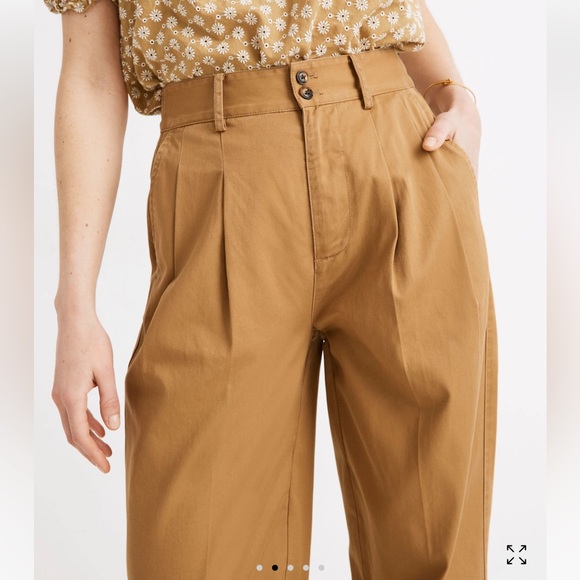 Madewell Pleated Taper barrel balloon Wide-Leg Pants - Picture 4 of 10